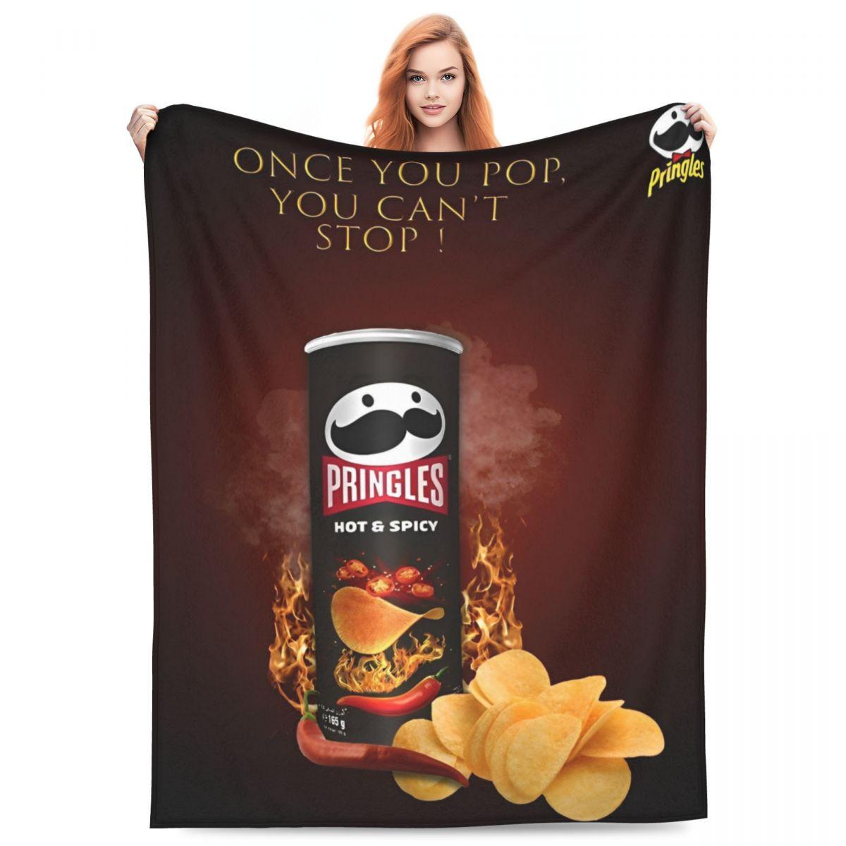 Флисовое одеяло Pringles Чипсы Одеяла-закуски из картофеля для кровати Дивана Супермягкое Стеганое одеяло 30x40in