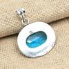 Colgante de joyería hecho a mano de plata de ley 925 maciza con piedra preciosa de topacio azul
