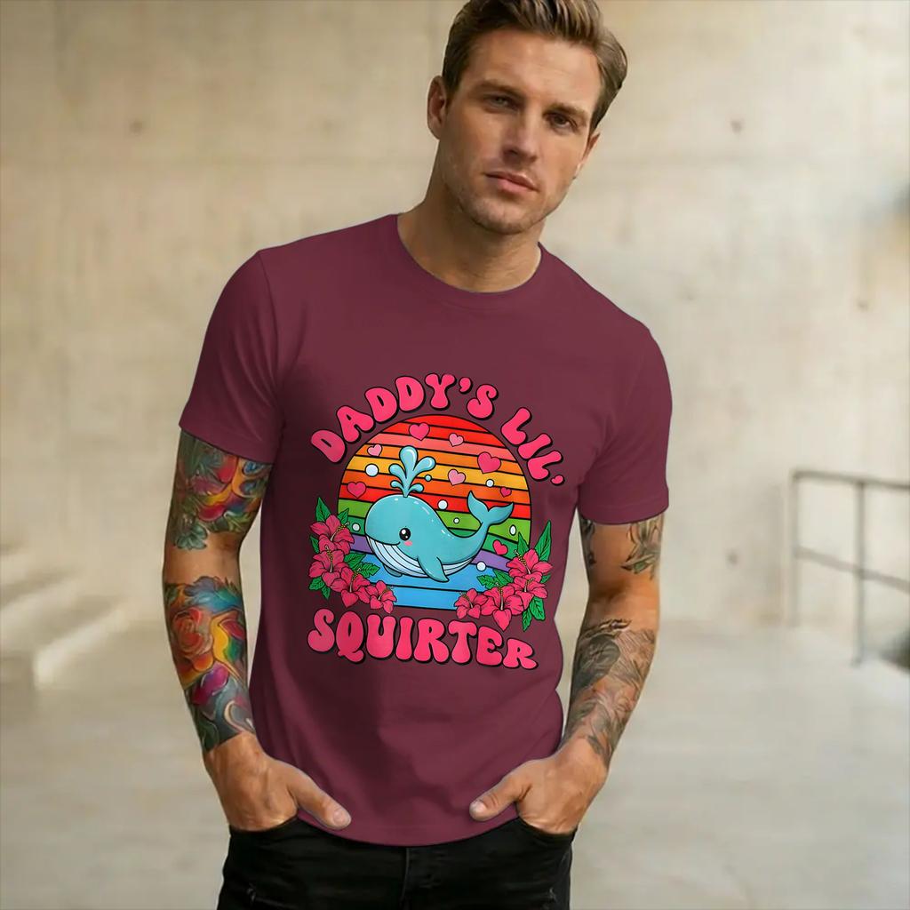 Unisex Unisex Inappropriate Funny Daddys Lil Squirter Embarrassing T Shirt 100 Cotton Graphic Print Tee Shirts Clothing Outfits