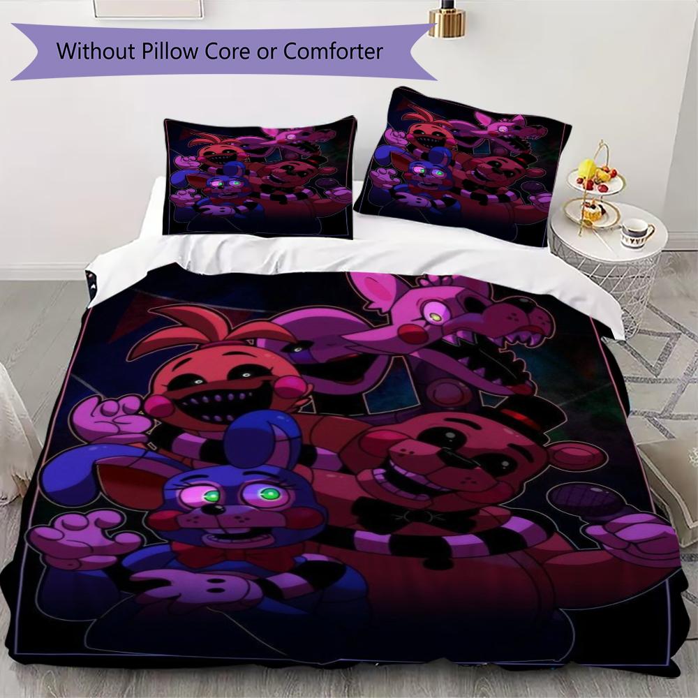 Five Nights Terror Freddy'S Threepiece Set 1 Duvet Cover 2 Pillowcase Without Core Without Core Duvet Cover And Pillowcase