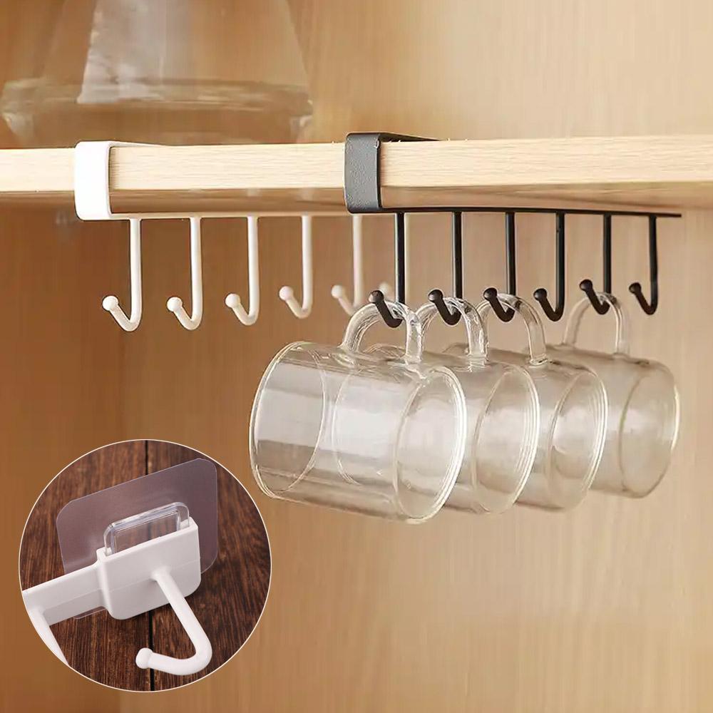 Creative Sundries Hook Shelf Multi-functional Mug Cup Hanger Cabinet Storage Rack Household