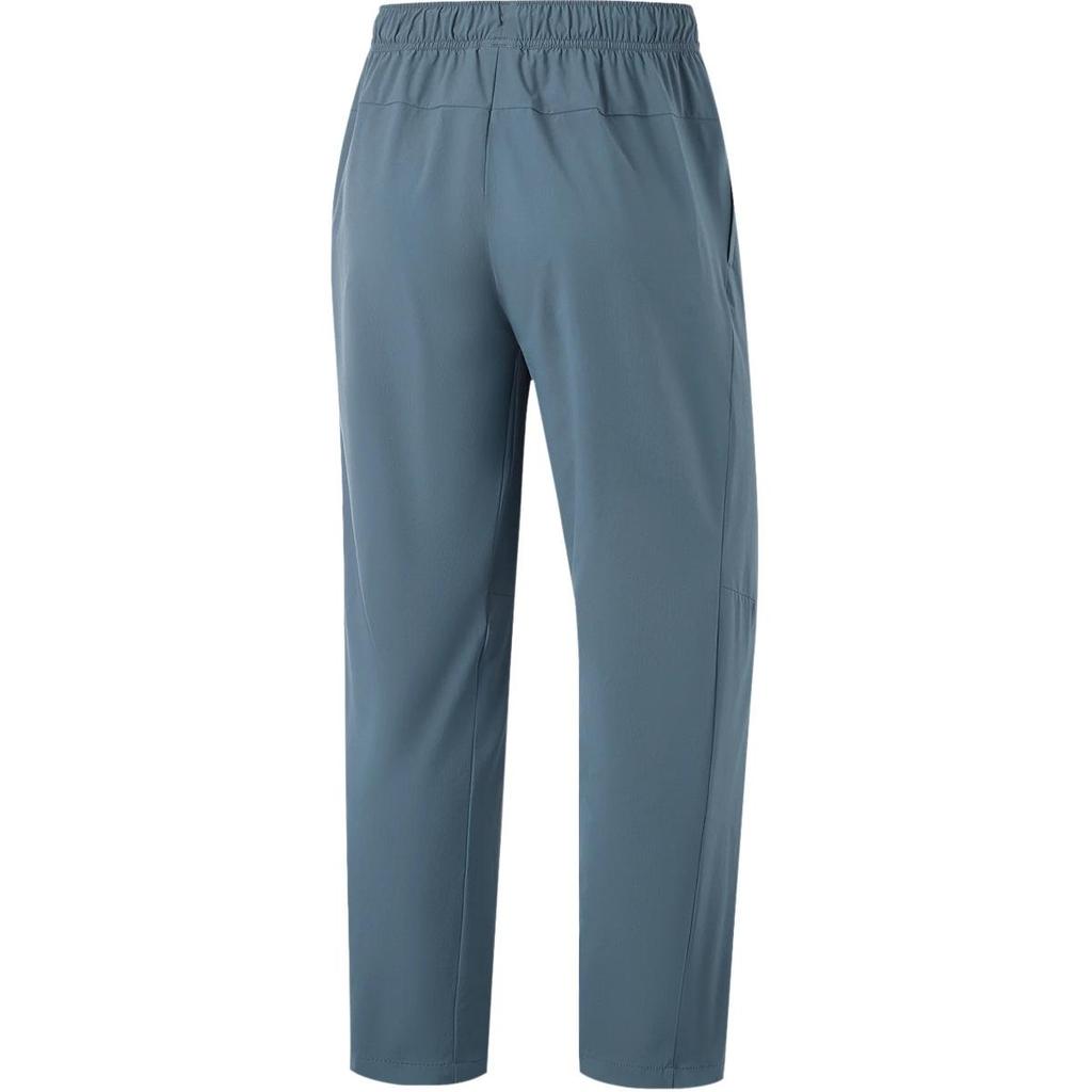 Li Ning Fitness Series Solid Color Mid Waist Drawstring Water Resistant Straight Leg Knitted Sports Pants Men pants Dark-Blue AYKU103-2