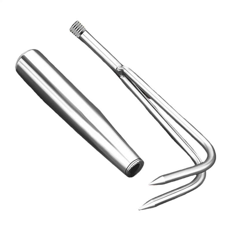 

Small Two Claw Rake Stainless Steel Yard Handheld Thatch Remover Rake Ergonomic Handle Manual Garden Weeding Tool United States