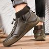 Men's tooling boots autumn and winter new high-top soft leather Martin boots men's retro British desert casual short boots