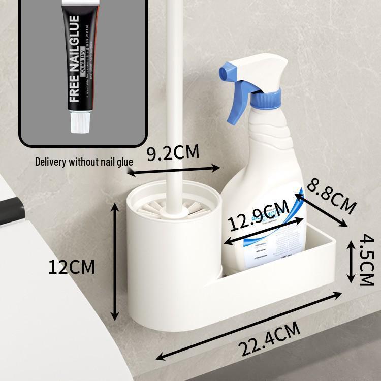 Space Aluminum Wall-Mounted Toilet Brush Set - No Dead Angle, Punch-Free Cleaning Solution