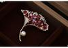 Ginkgo Leaf Pearl Brooch - Elegant Light Luxury Suit Accessory