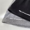 Letter Black Stack Hat Women's Autumn and Winter Leisure Big Head Circumference Showing Face Small Bag Head Cold Hat Warm Confinement Hat