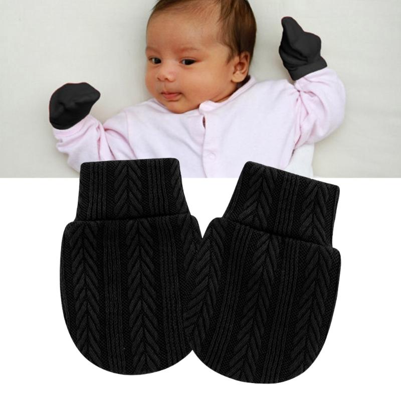 Elastic Cuffs Baby Mittens Prevent Face Scratching Soft Cotton Gloves For 0-1 Month Infants Breathable Hand Covers