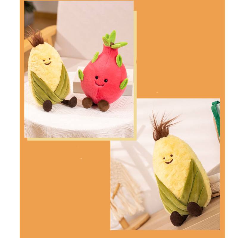 Fruit Watermelon Dragon Corn Fire Man Plush Fruit Toy Doll Cute Gift Decoration