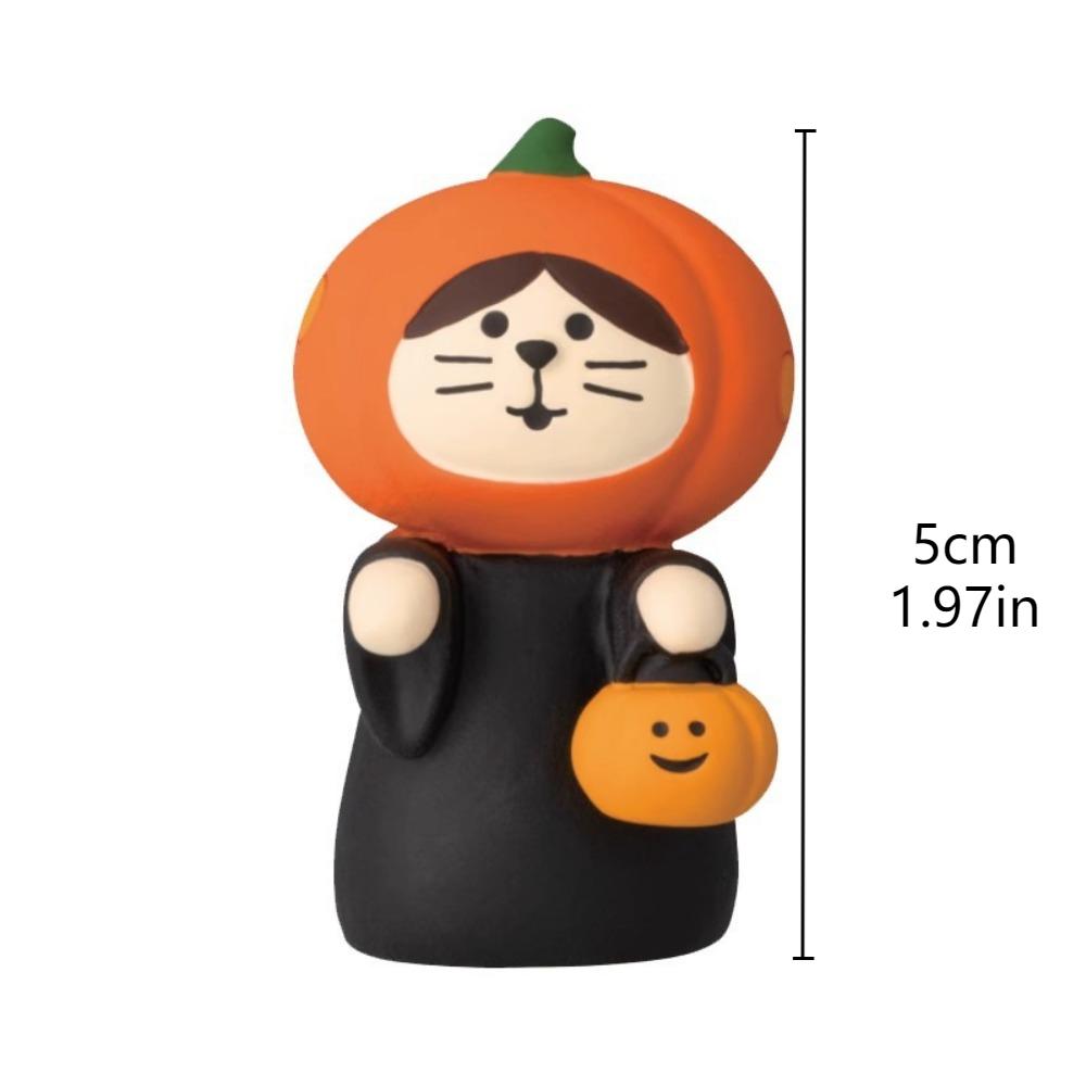 3D Pumpkin Micro Landscape Japanese Sundries Style Resin Pumpkin Desktop Ornament Prop Pumpkin Cartoon Cat Crafts Halloween