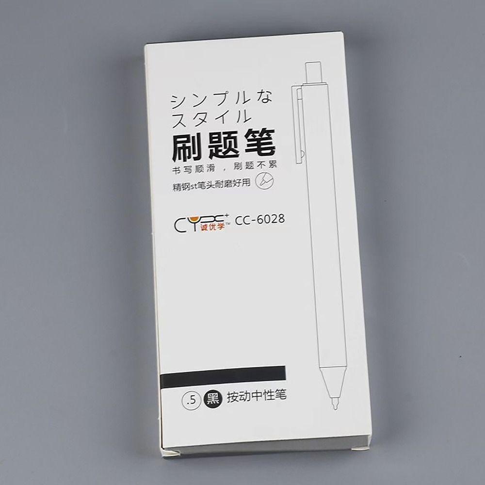 6 teile/schachtel Feine Spitze Schwarz Tinte Stift Gedrückt Gel Stift für Student Writing Schreibwaren Versorgung