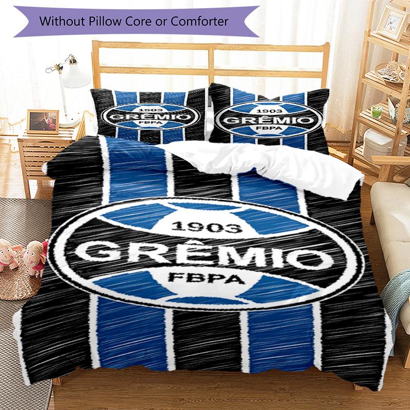 Grêmio FBPA Printed Pattern Duvet Cover Set – Includes 1 Duvet Cover and 2 Matching Pillowcases Bedroom Decor Christmas Gifts