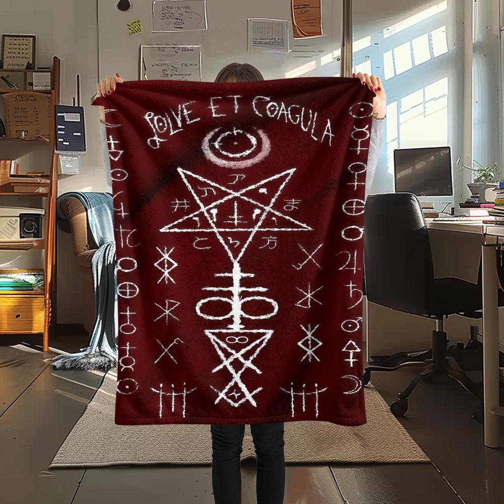 1 Stück Flannelldecke mit Satansymbol-Aufdruck, Hohe Qualität für alle Jahreszeiten, Heimdekoration, Wärme und Komfort, Perfekt für Weihnachtsgeschenke