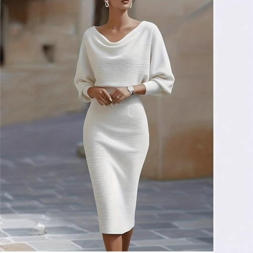 

Women s Off Shoulder Long Sleeve Knit Dress XXL білий