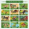 Dinosaur Toys, 12-Piece Realistic Dinosaur Figure Set with Jumbo Play Mat and Informative Dinosaur Book, Figure Toy Storage Box, Educational Figure