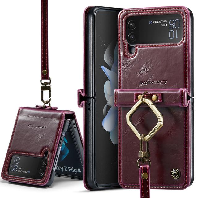 Caseme Retro Geldbörsen Lederhülle Für Samsung Galaxy Z Flip 4 2022 5g Luxus Magneti Kartenhalter Brieftasche Hülle Für Galaxy Z Flip 4