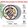 2D Flat Retro Round Aluminum Wall Hanging, Independence Day Heart Flag Design, Indoor Outdoor Wall Decor, Commemorative Gift for Home Bar Cafe