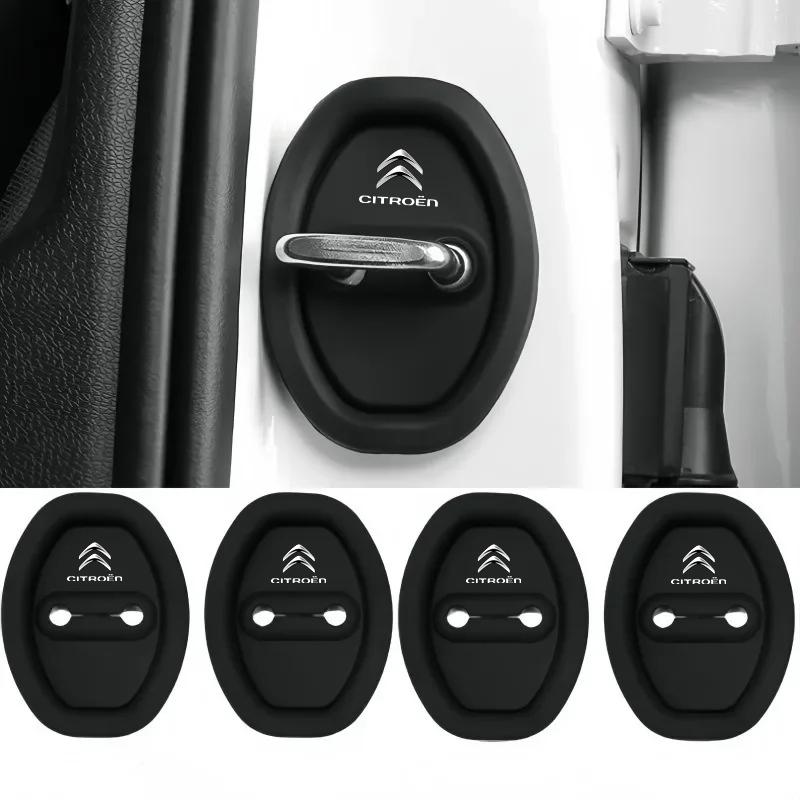 2/4PCS Silicone Car Badge Door Lock Cover Sticker For Citroen C4 C1 C5 C3 C6 C5 C8 DS C-ELYSEE VTS C4l Xantia DS3 Accessories