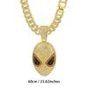 European & American Rhinestone Spider-Man Alien Mask Cuban Necklace - Anime Hip Hop Jewelry