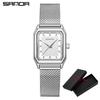 Sanda Top Brand Trendy Elegant Design Rectangle Dial Water Resistant Quartz Movement Business Women Arrival Analog Wrist Watch