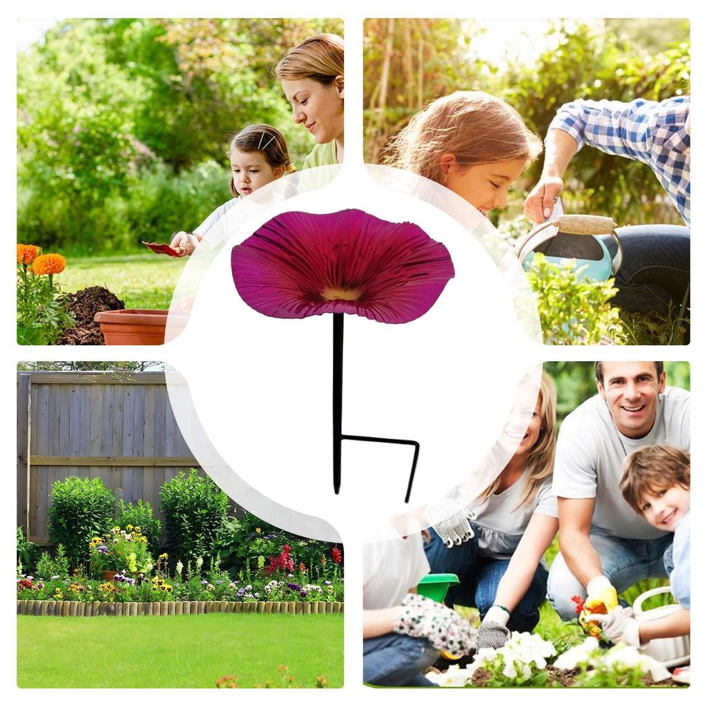 Bird waterer and feeding station Outdoor Bird Bath Pole Water Feeder Flower Shape Decorative Feeding Station Garden Decor