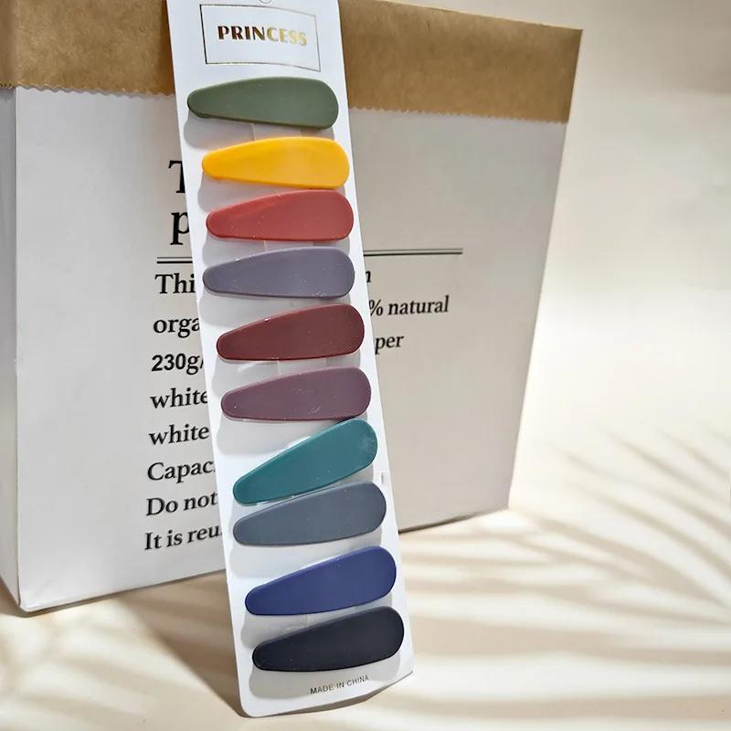 10pcs/set Pinkycolor Hairpin for Baby Sweet Girls Hair Clip Headband Rectangle Oval Drop Square Children Hairpins Accessories