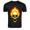 Flaming Skull Fire Horror Graphic T-Shirt