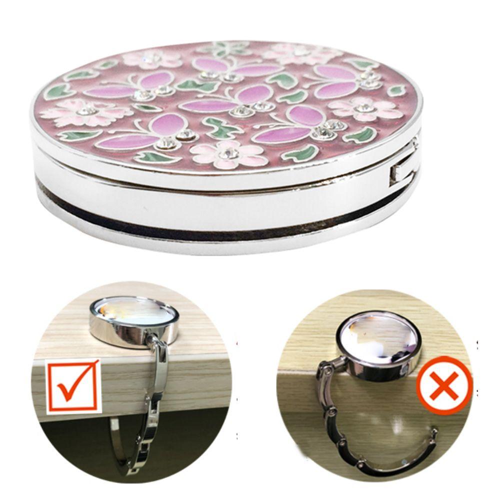 Metall Handtaschenorganizer Cloisonné Runder Tischhaken Innere Faltbare Taschenablage Mantelaufhänger