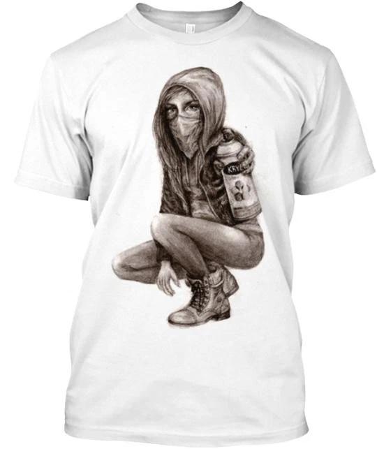 

Футболка с рисунком Graffiti Girl Сделано в США Размеры от S до 5XL 4XL