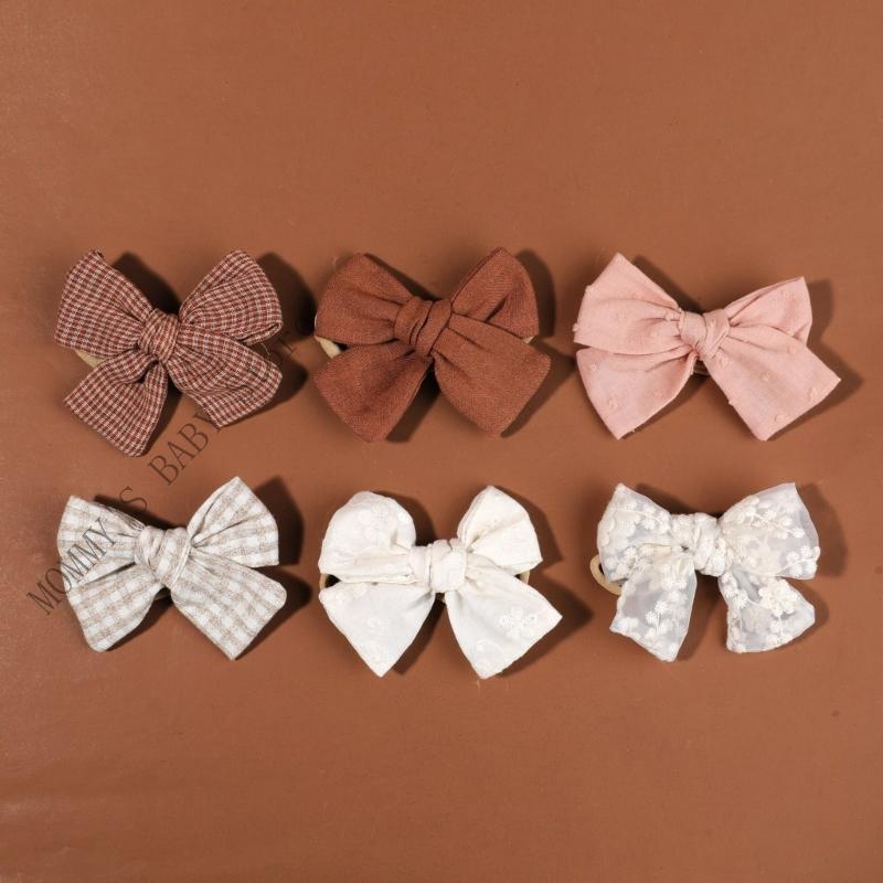 

H3CD 6Pcs/Set Baby Bowknot Headband Soft Headwear for Baby Girl Infant Toddlers Newborns Headbands Hairband Photography Props China Mainland