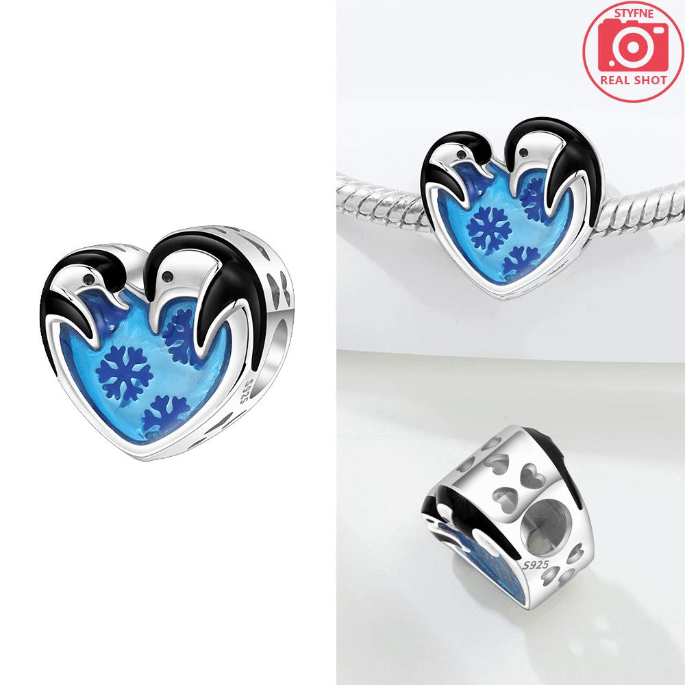 Charms Original Copper Blue Penguin Dolphin Jellyfish Manta Ray Beads Fit Bracelet Women Jewelry Diy Fine Gift Making
