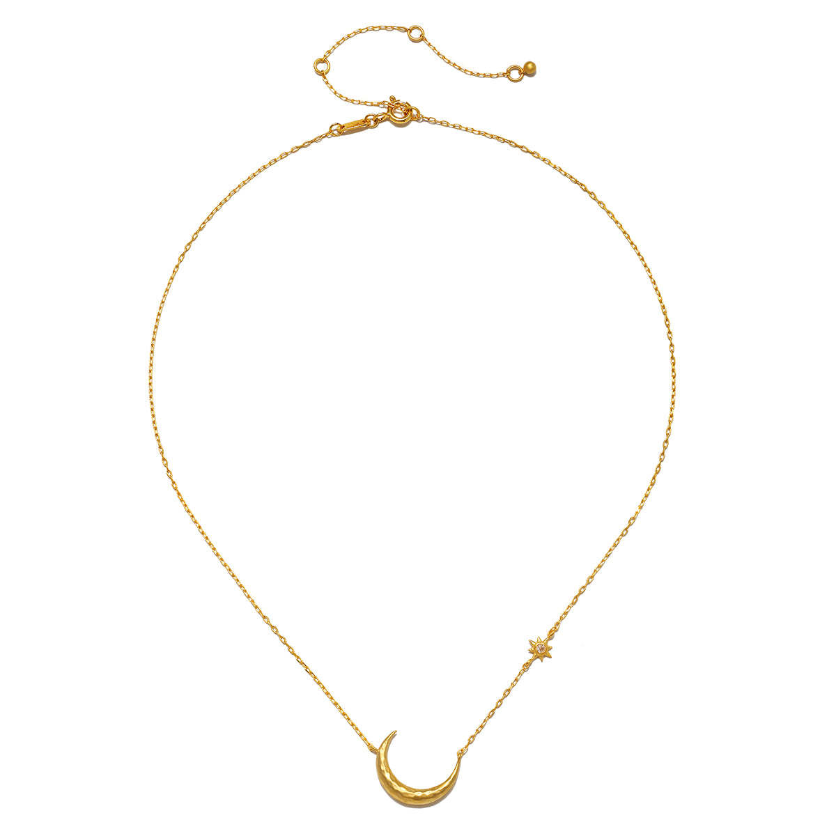 Personality Necklace Sun Moon Zircon Pendant Fashion Necklace Electroplating 18K Gold Color Retention