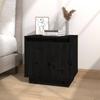 Day and Night - Day and Night Solid Black Pine Wood Bedside Table 40x30x40 Cm