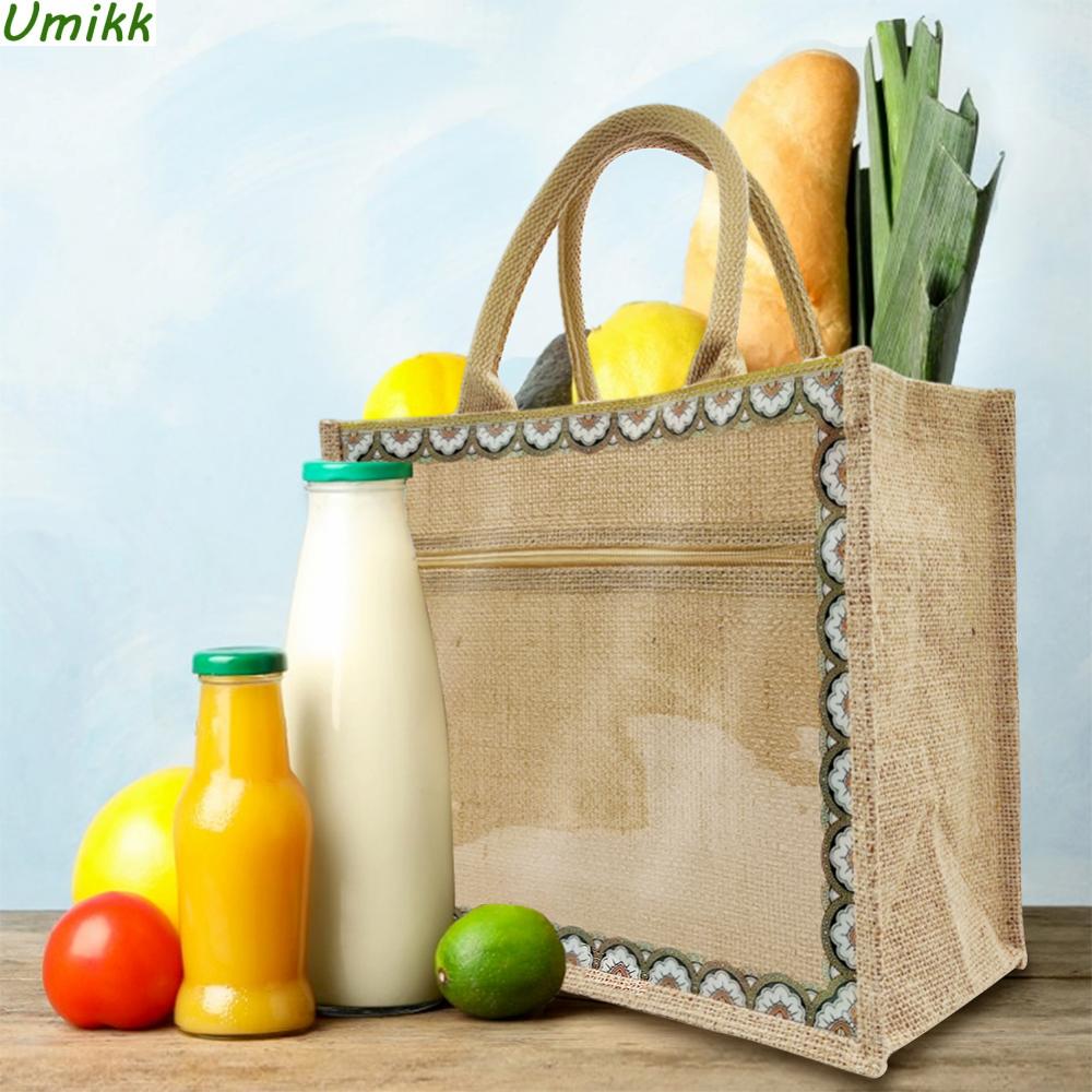 

Linen Tote Bags Reusable Grocery Bags with Handle Waterproof Replaceable Decorative Canvas for Grocery/School/Travel/Study/Gym