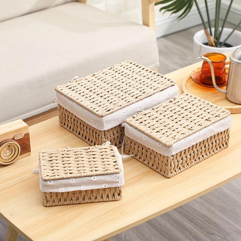 Bohemia Wicker Storage Baskets Hand Woven Storage Basket Rustic Woven Basket Home Decor