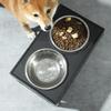 Feeding Station With Double Bowls And Water Bottle Conveniently Designed For Cats And Dogs Feeding Needs Pets Safety.