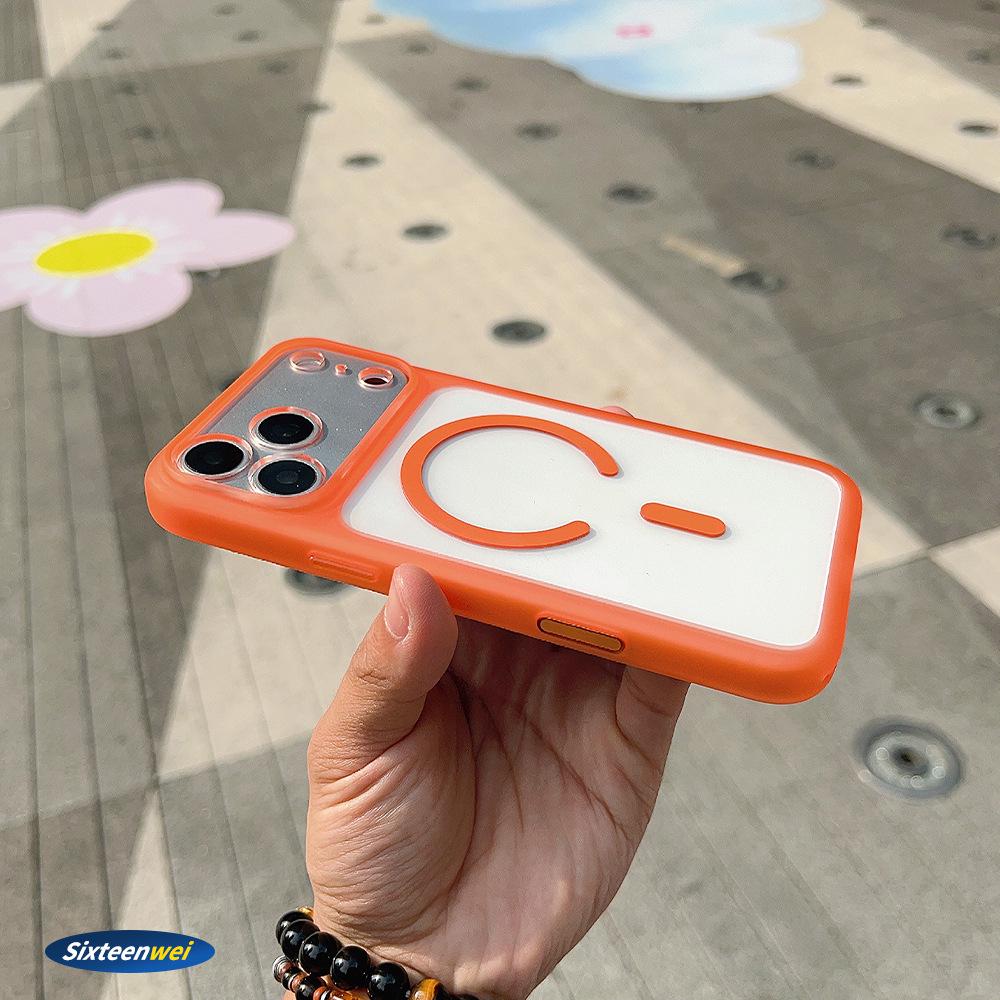 

Summer Dopamine Magnetic Transparent Phone Case for Apple 17 Pro Max/16-14, Macaron Color Buttons For iPhone 16 Pro