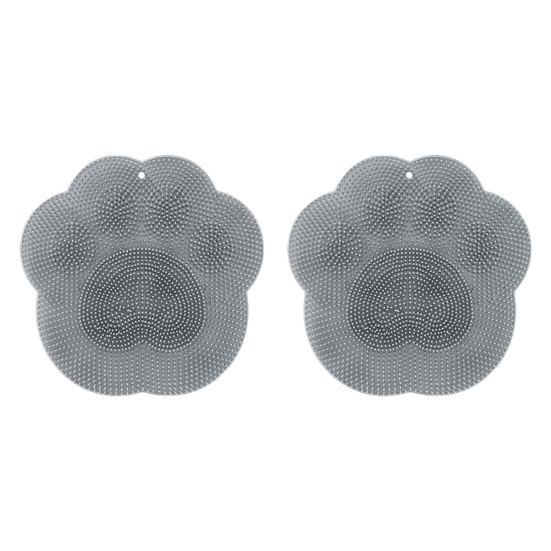 2Pcs Shower Foot Scrubber Mat, Foot Massage Pedicure Pad with Soft Silicone Bristles, Gentle Deep Cleansing Shower Foot Wash Mat
