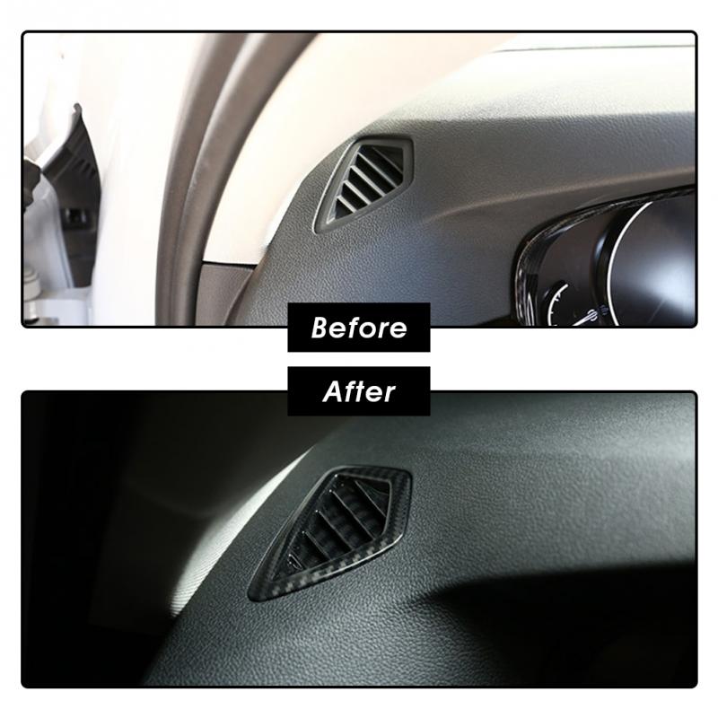 2pcs Car Carbon Fiber Dashboard Air Condition Vent Outlet Cover Trim Frame for BMW 5 Series G30 2017-2018 Car