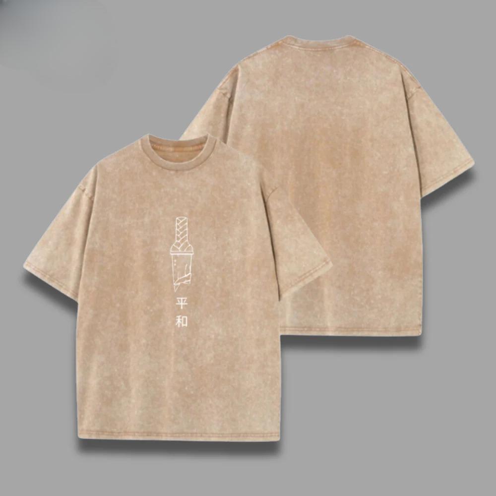 One Piece Skull Short Sleeve Tee Anime Washed Vintage Graphic T-Shirt Man Women Cosplay Casual Tops 2026 Summer Y2k Streetwear