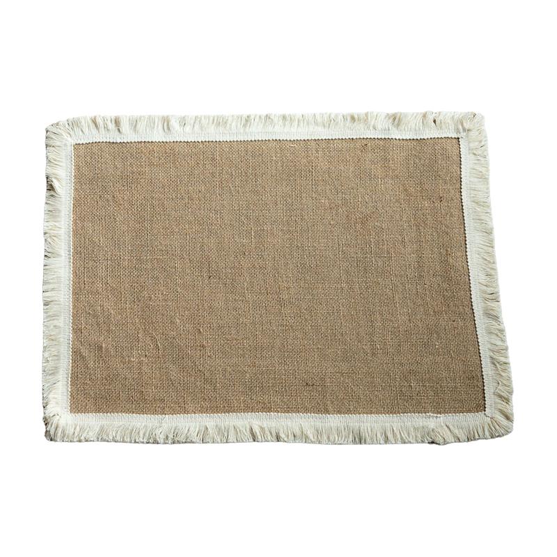 Braided Placemats Heat Resistant Jute Fringe Table Mats Hand Woven Non-Slip Place Mats Tea Cup Pad Indoor Dining Table Decor New