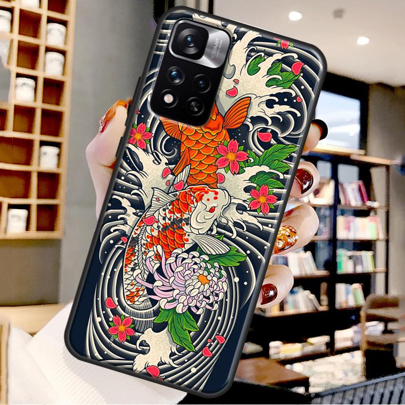 Japanese Koi Case For Xiaomi Redmi Note 12 11 10 9 8 Pro Note 12S 11S 10S 9S Cover For Redmi 9 10 12 C
