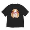 2026 Cute Guinea Pig With Pink Glasses Graphic T Shirt Unisex Loose Oversized Short Sleeve Y2k Harajuku S