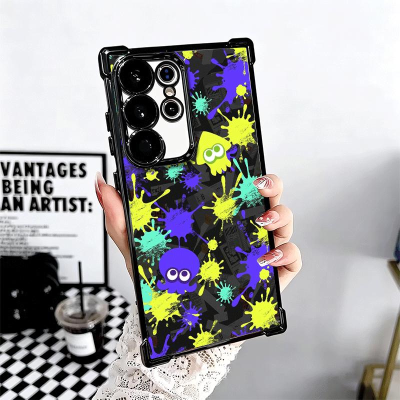 S-Splatoons Game Plating Phone Case For Samsung Galaxy S24 S25 FE S26 Edge S23 Ultra S22 S21 Plus S20 Anti-Fall Airabag Cover