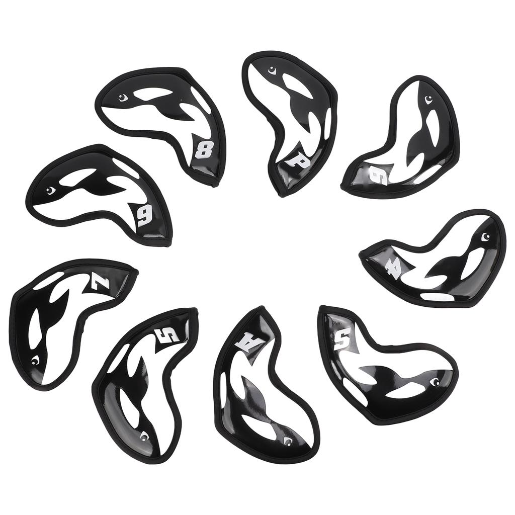 9Pcs Golf Club Head Covers Ball Driver PU Cover Cartoon Putter Iron Headcover for Training Competition