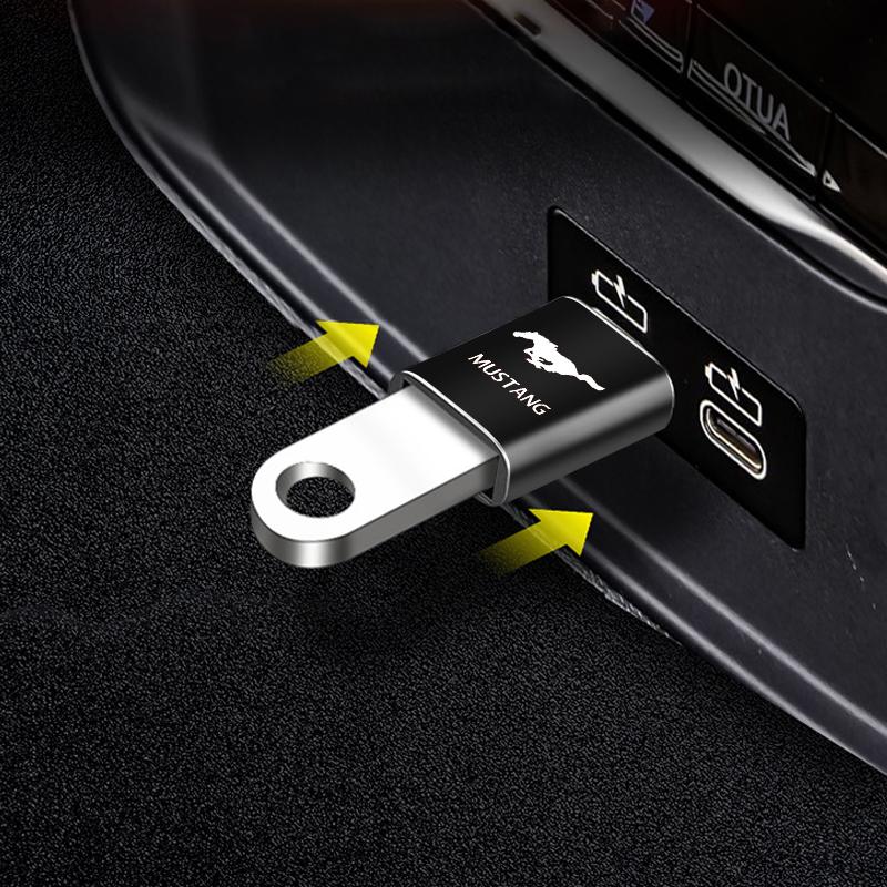 1Pcs Car Usb Type C Cable Converter Charging Adapter Car Accessories For Ford Mustang SHELBY GT 500 350 Convertible V Mach e Rainproof