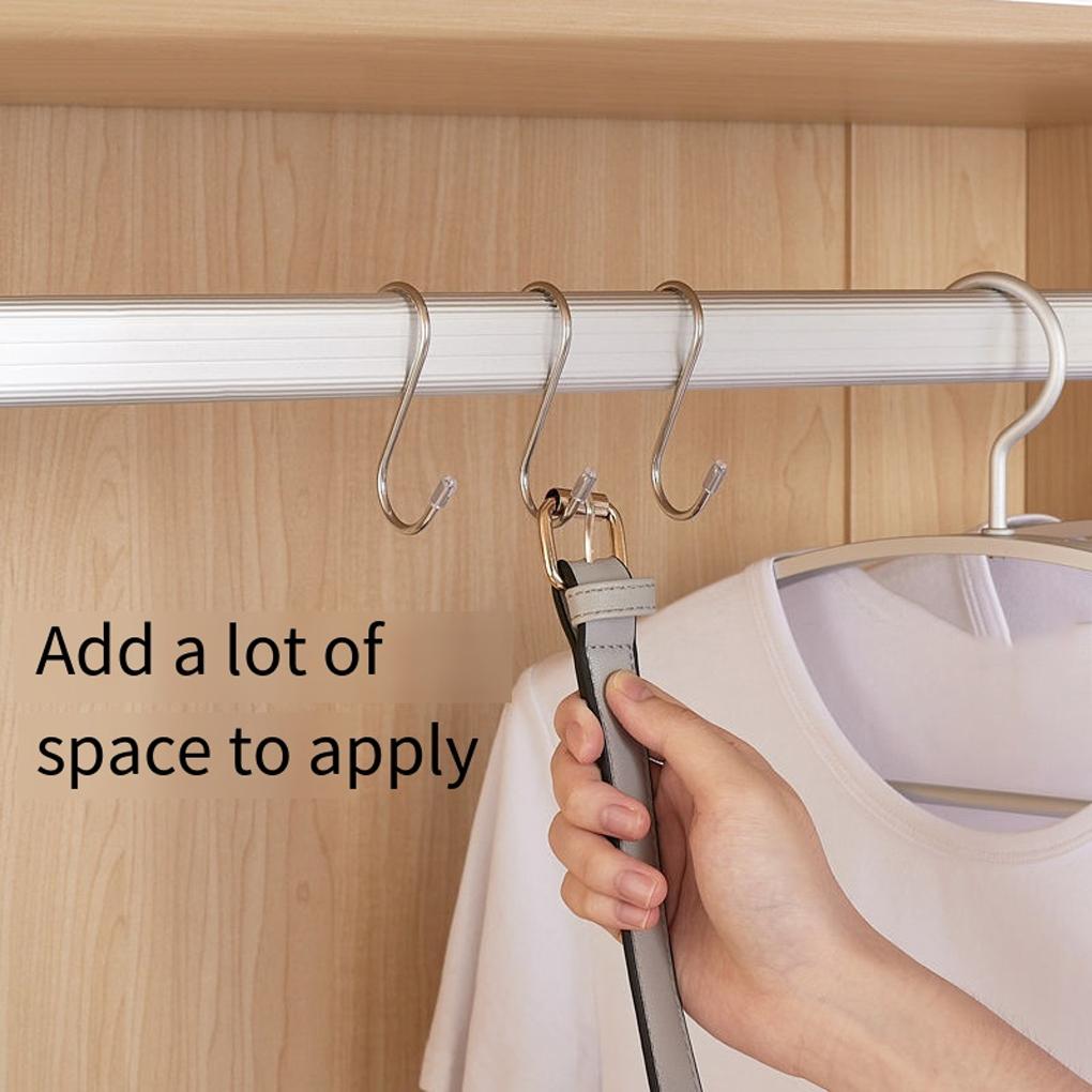 S Hanger Stainless Steel Coat Scarf Bag Keys Hook Kitchen Bathroom Storage Organizer Hanging Holder Organizing Reusable