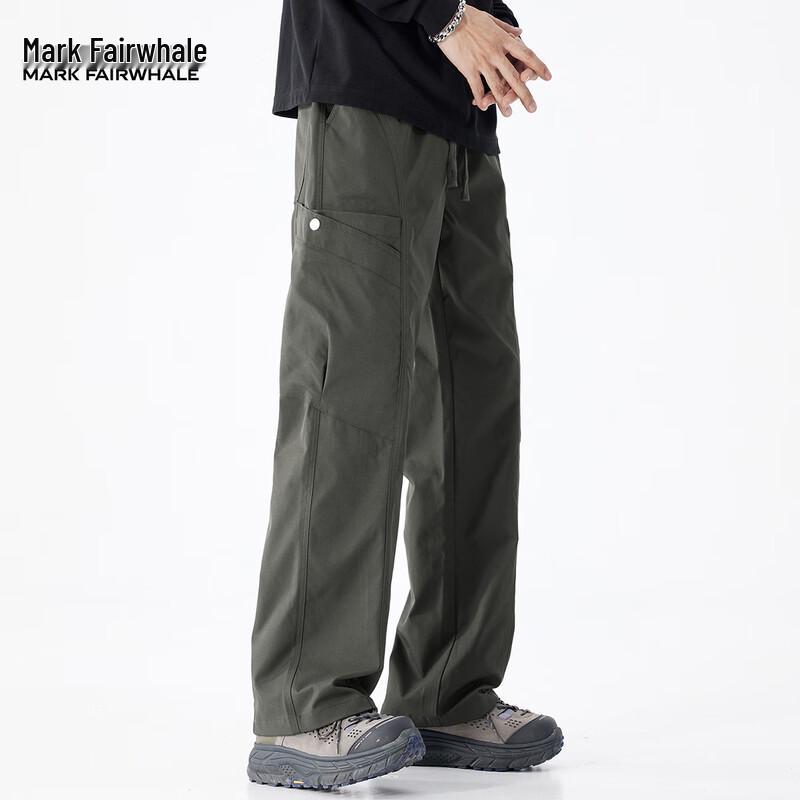 Mark Fairwhale Men's Drawstring Loose Straight Cargo Pants