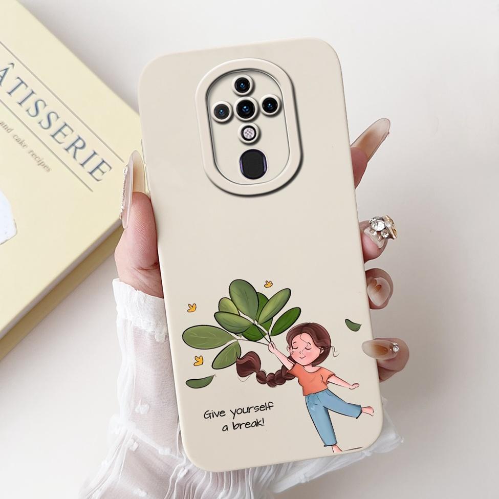 

For Tecno Spark 6 Case KE7 Silicone Cute Cat Fashion Butterfly Flowers Love Painted Cover For Techno Spark 6 Phone Case Bumper Spark 6 KE7