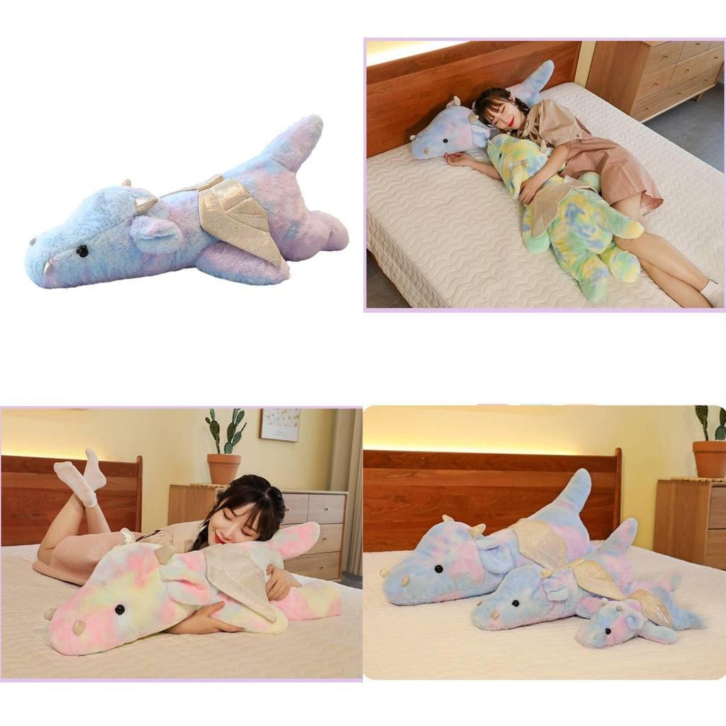 Colorful Small Dragon Plush Toy Pillow Tie-dye Dinosaur Doll Plushie Wholesale Gift